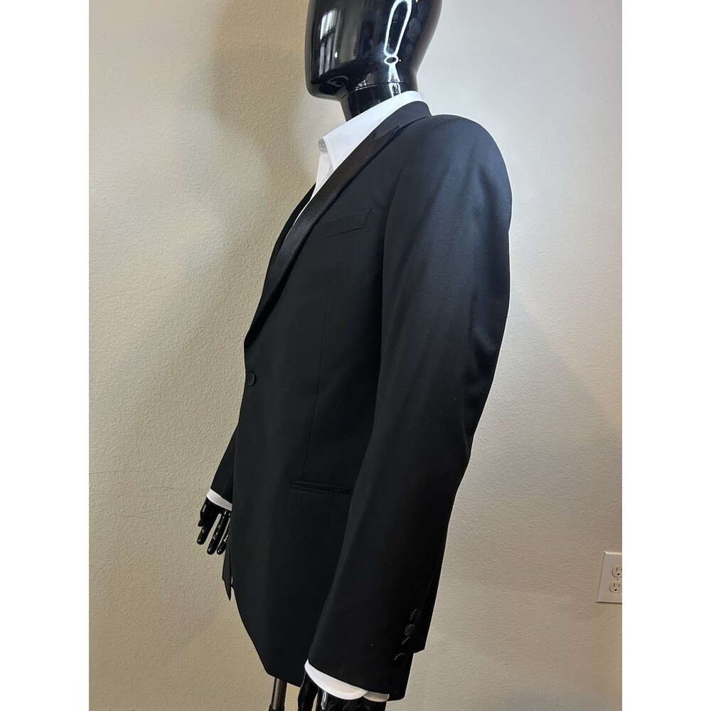 Armani Collezioni 42 R Tailored Fit Wool 1 Button Black Tuxedo Blazer Sport Coat - Picture 4 of 16